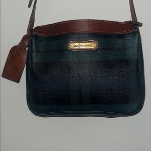 Polo by Ralph Lauren Vintage 80s Black and Brown Crossbody Bag great condition